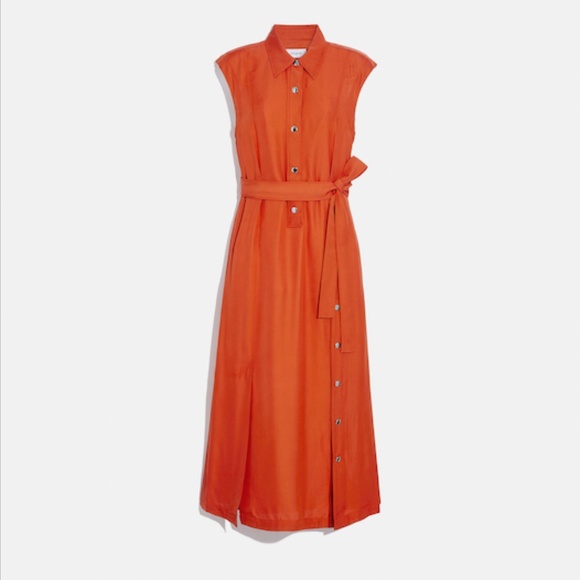 Coach Dresses Coach Long Shirt Dress With Side Slit Poshmark